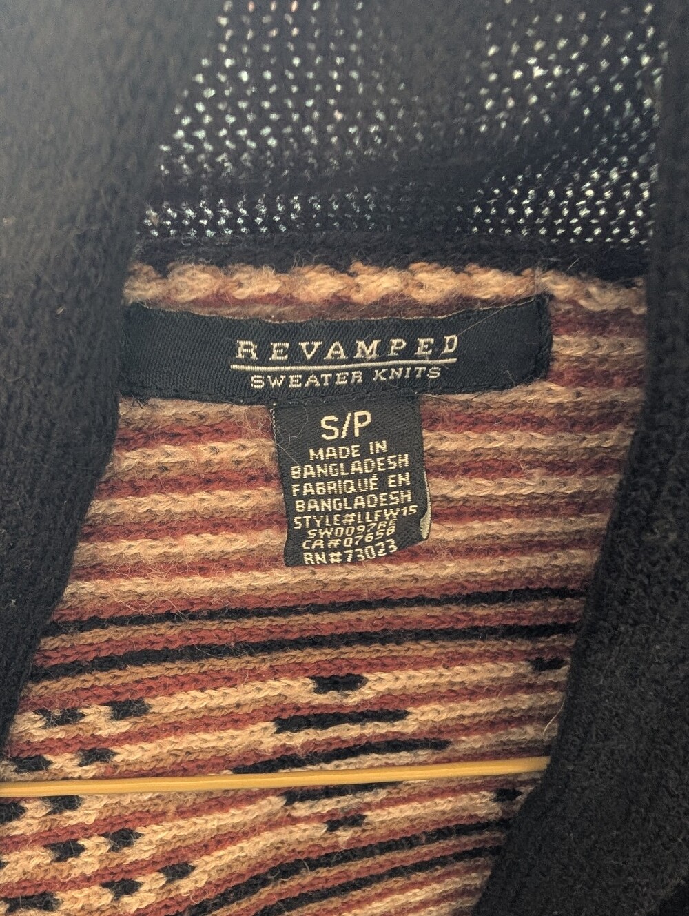 Revamped Black Aztec Fringed Open-Front Cardigan - Picture 2 of 3